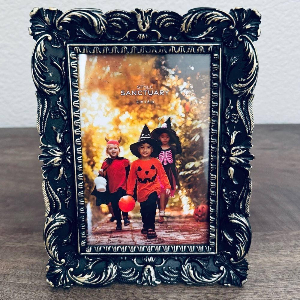 Black Gold Gothic Ornate Halloween Fall Dark Picture Frame